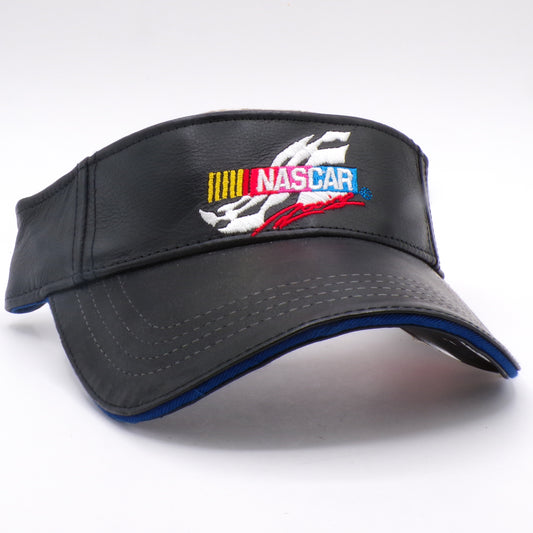 Vintage 2001 Black Leather NASCAR Adjustable Visor