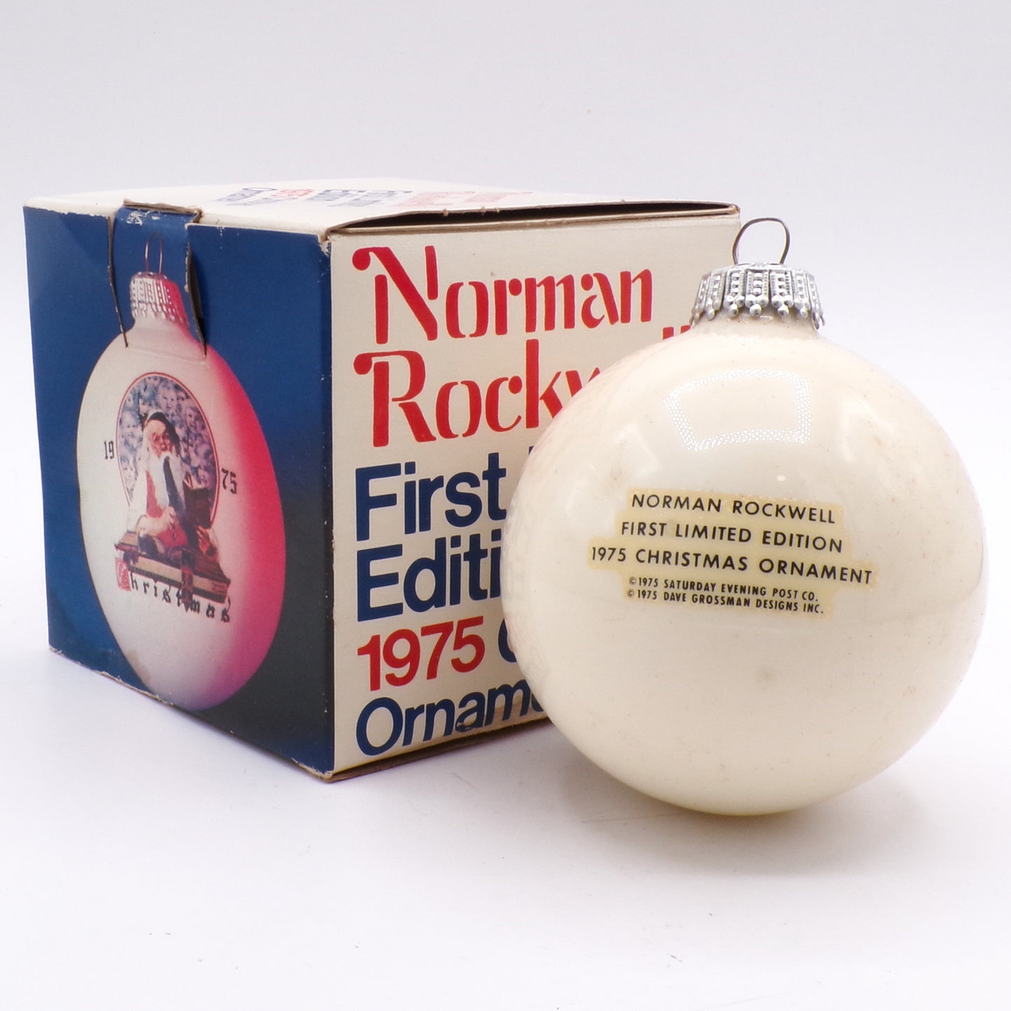 Vintage 1975 Norman Rockwell First Limited Edition Christmas Ornament With Box