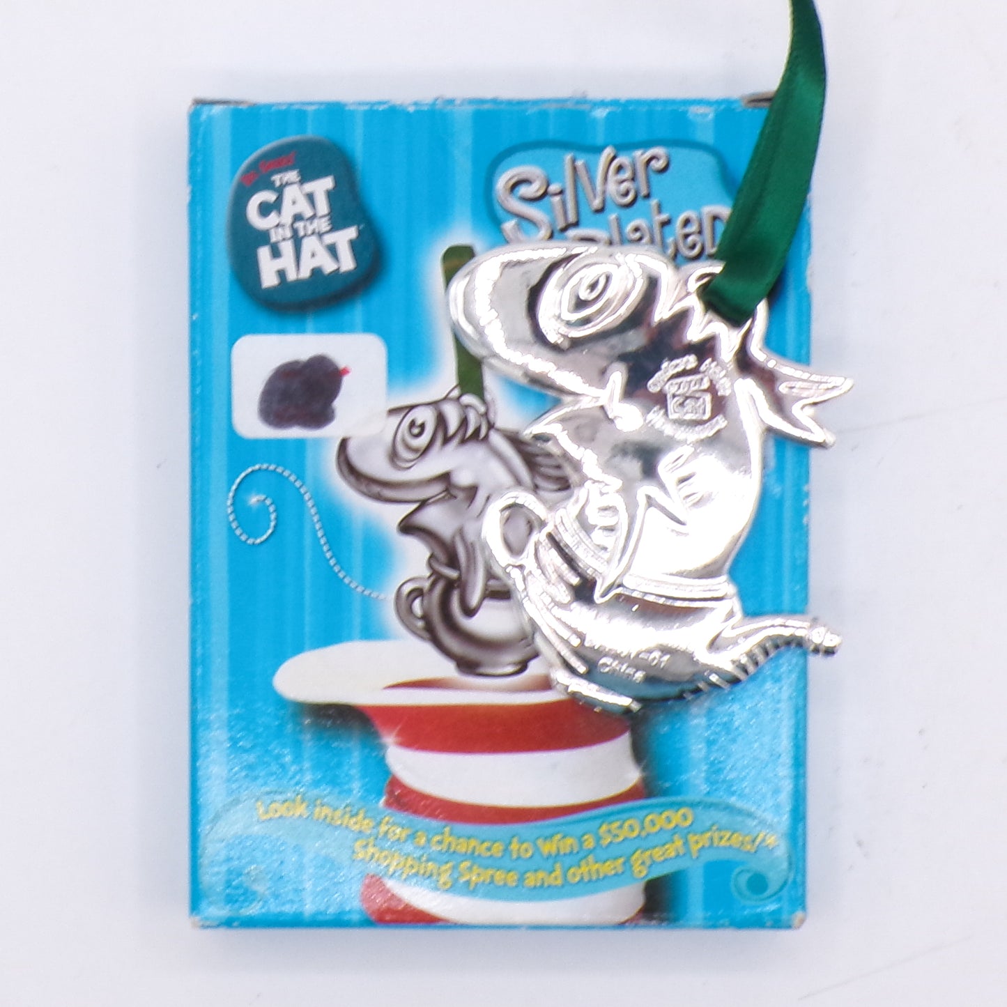 2004 The Cat In the Hat Silver Plated 'The Fish in a Dish' Collectible Ornament