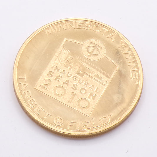 2010 MN Twins Target Field Inaugural Season 24kt Flash Gold 1 oz. Medallion Coin