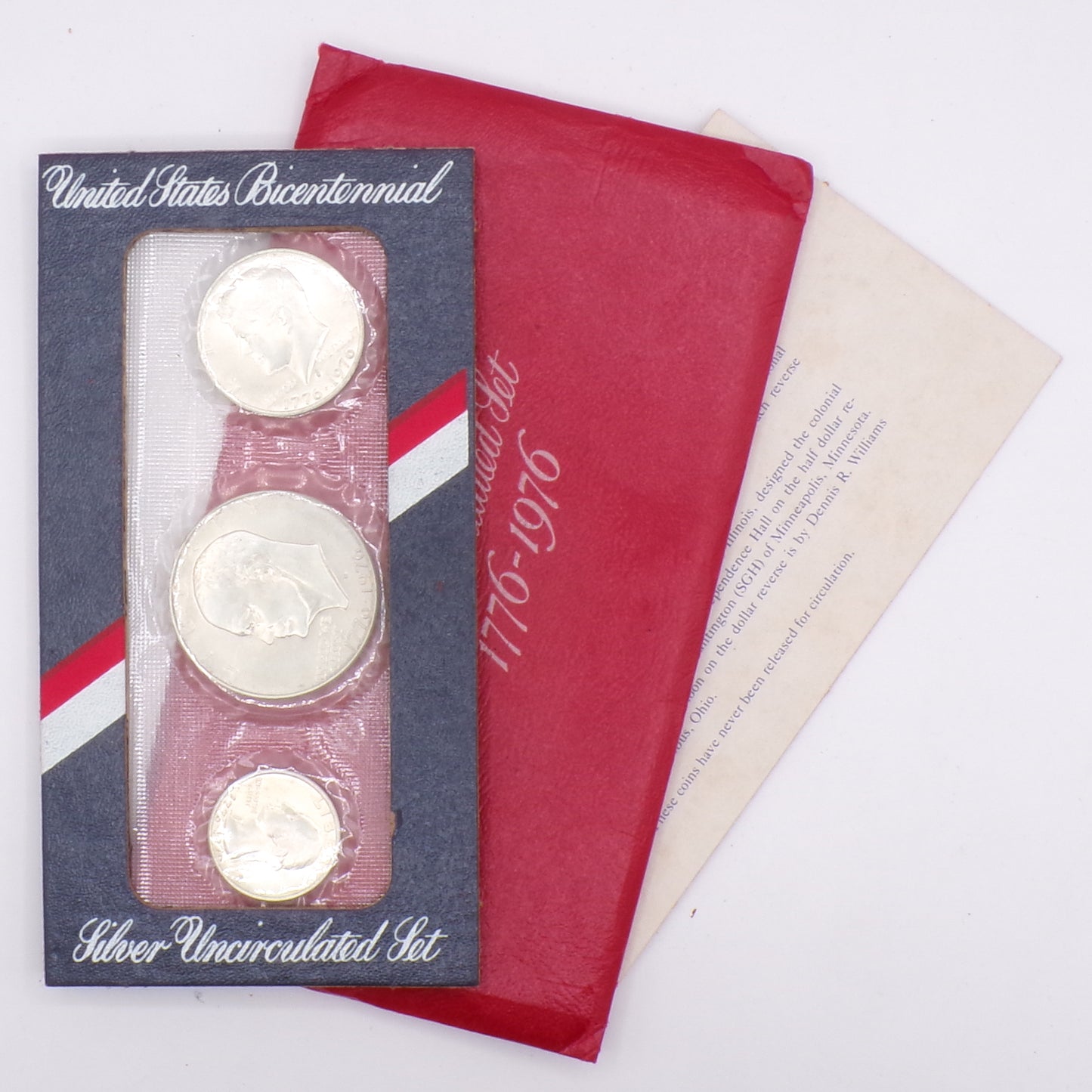 Uncirculated Silver United States 1776-1976 Bicentennial Three Coin Set