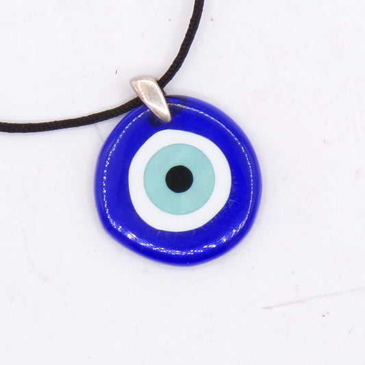 Adjustable Evil Eye Blue Gem Necklace w/Sterling Silver 925 Setting