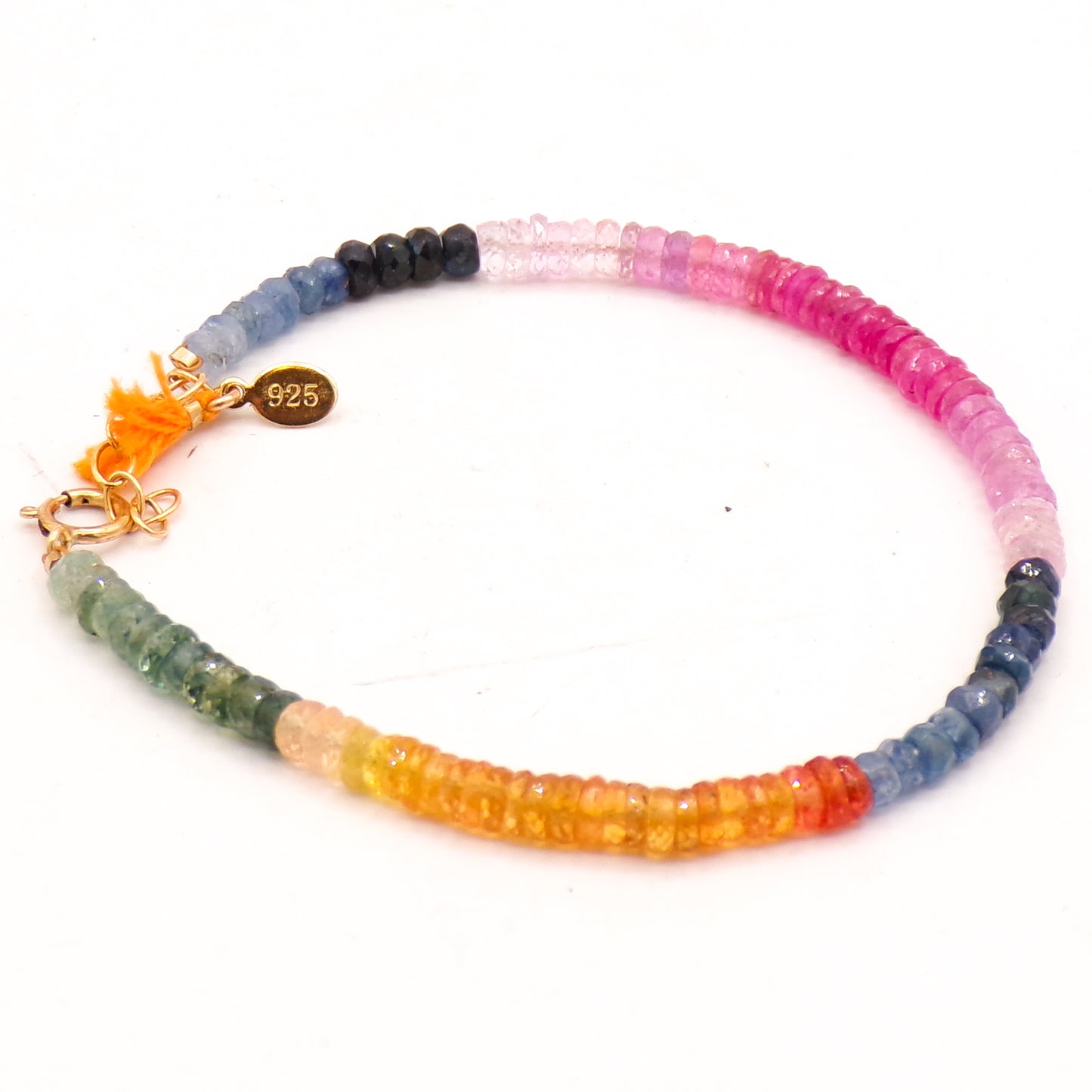 7" Beaded Sterling Silver 925 Sashi Designer Bracelet