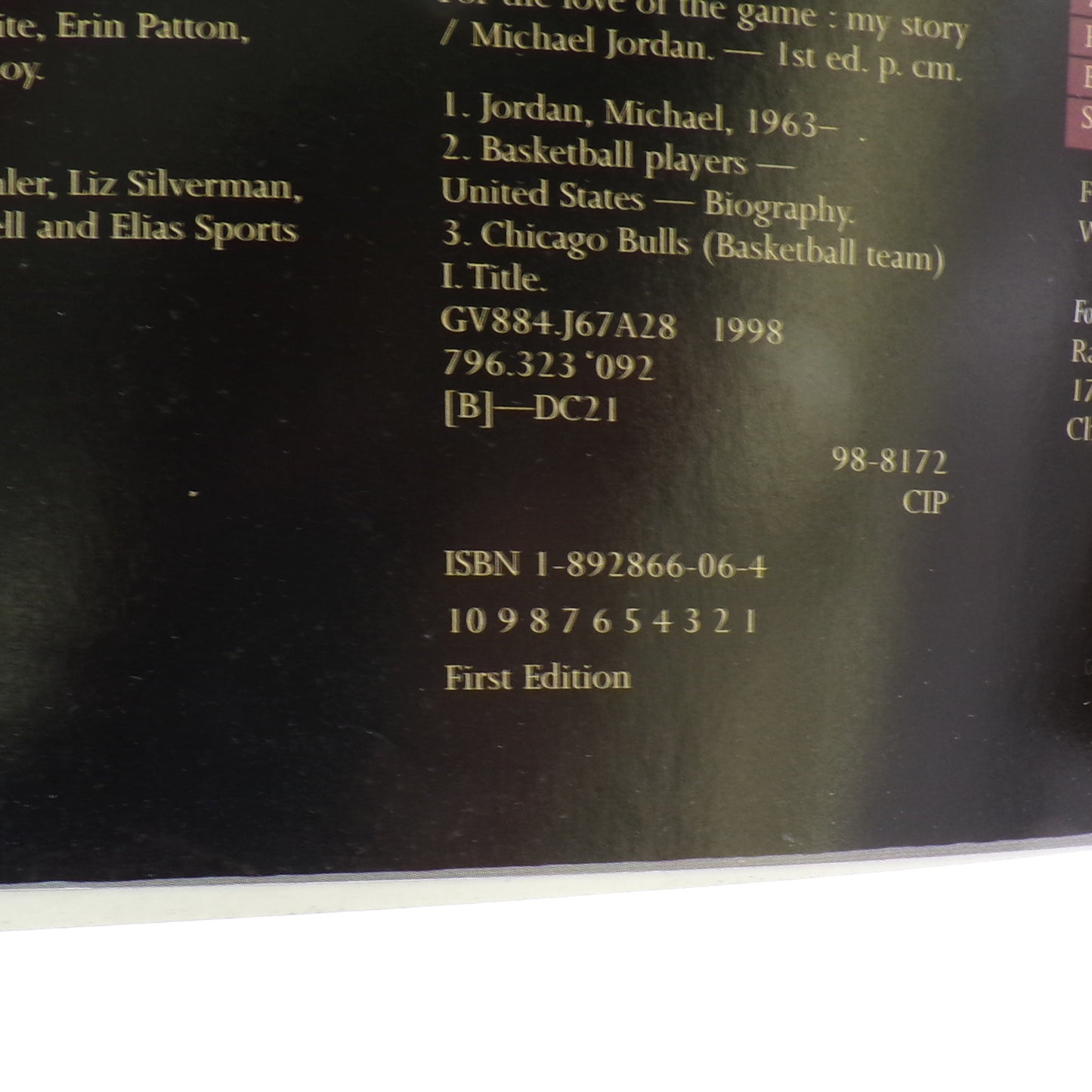 1998 For the Love of the Game My Story Michael Jordan 1st Print 1st Edition