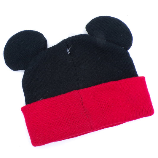 Official Disney Mickey Mouse Ears + Pants Cuffed Knit Hat New
