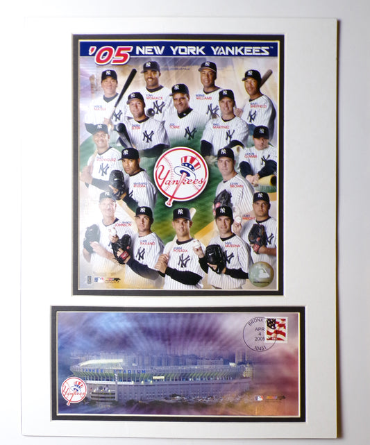 RARE 2005 Official MLB/USPS Yankee Stadium Bronx Issue Envelope, Stamp, Team Photo - New