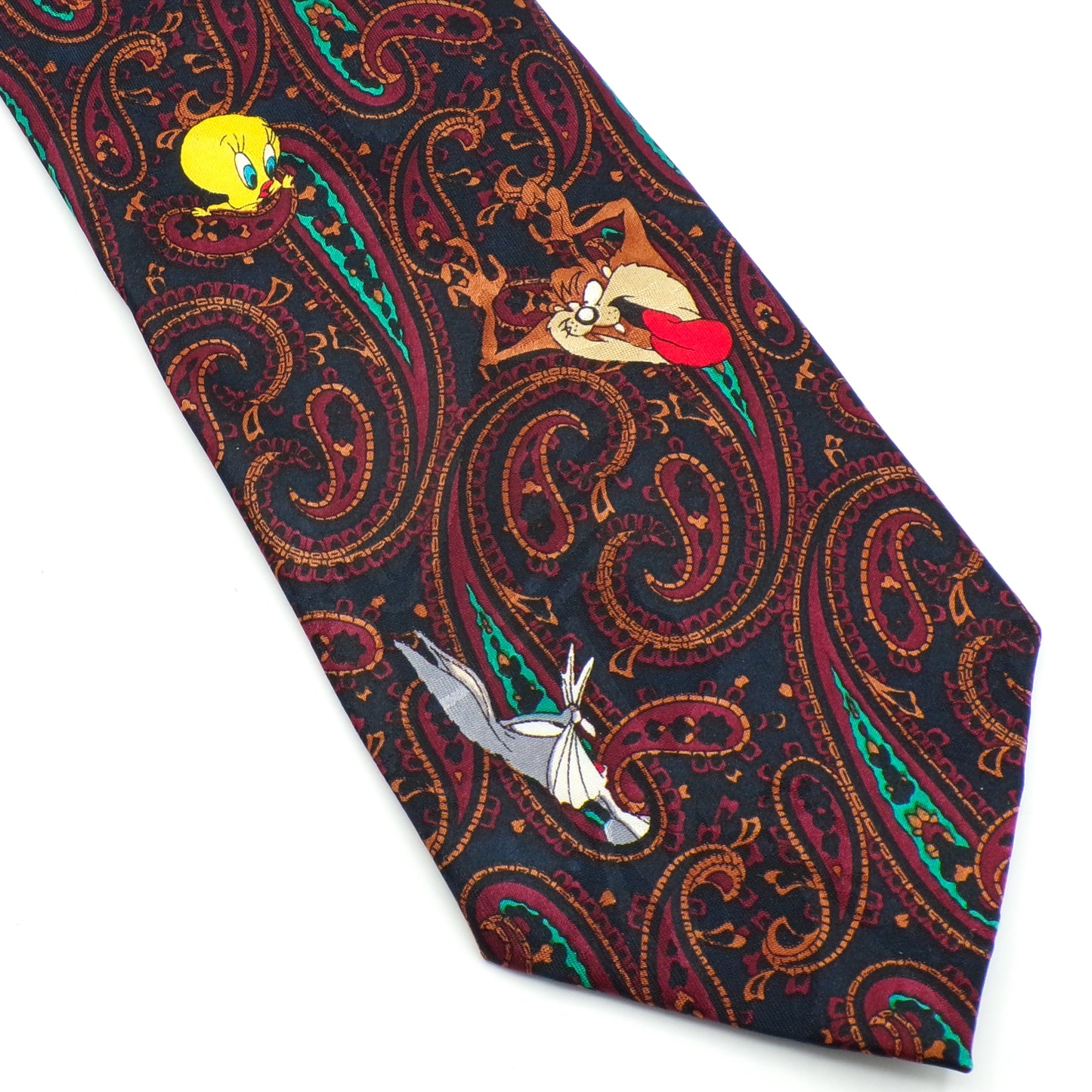 1994 Looney Tunes Mania Paisley Taz Bugs Tweety Marvin Collectible Necktie
