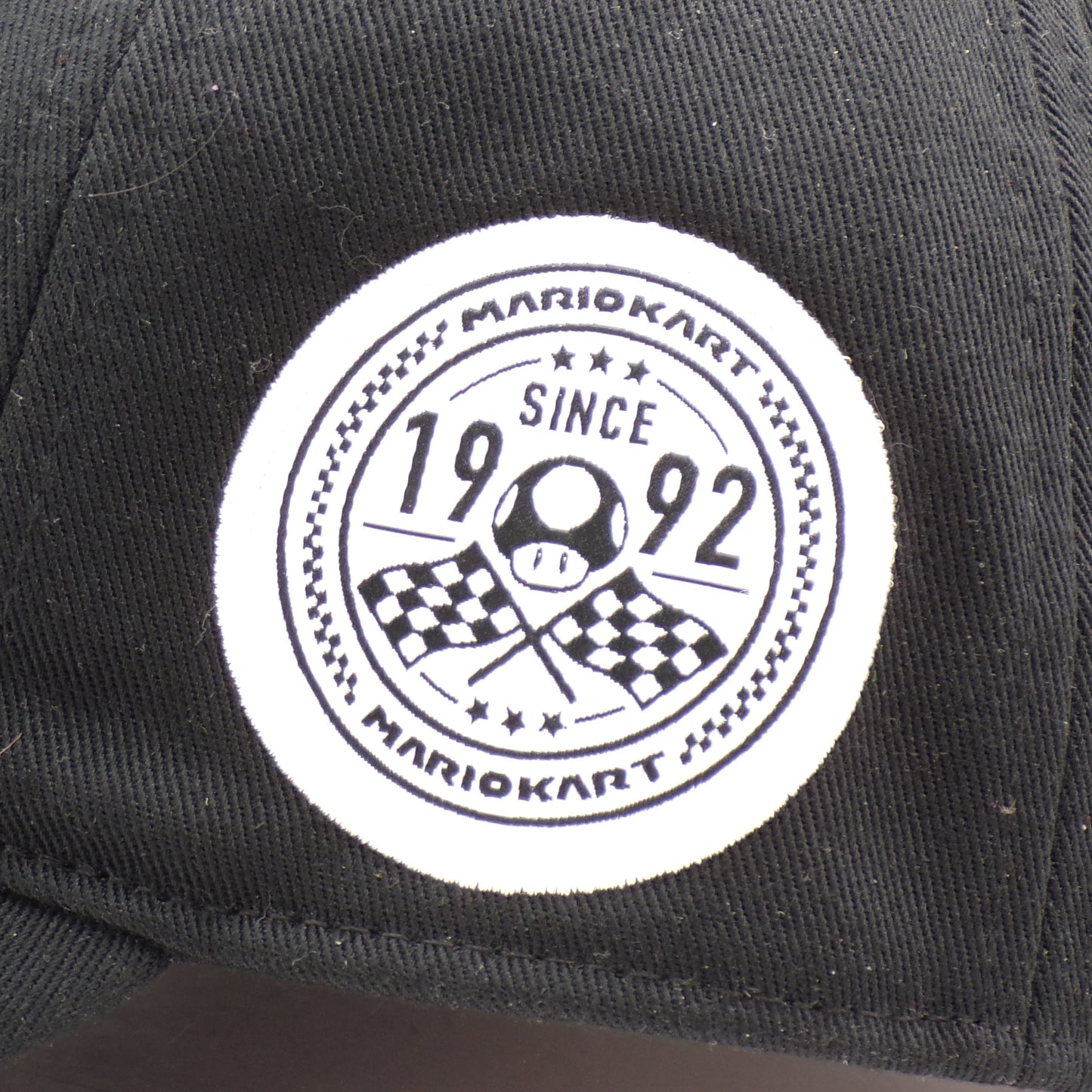 Official Nintendo Seal Mariokart Since 1992 Patch Black Hat w/Graphic Interior