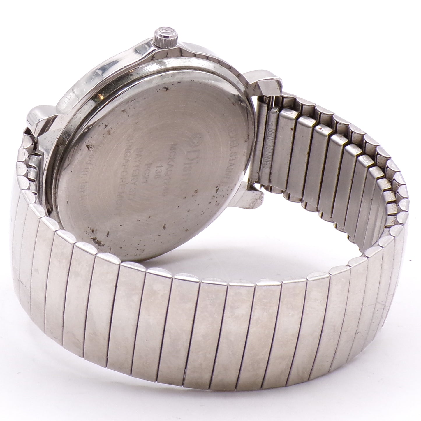 Vintage Silver Mickey Mouse Disney Wristwatch w/Sunburst Dial + Expansion Band