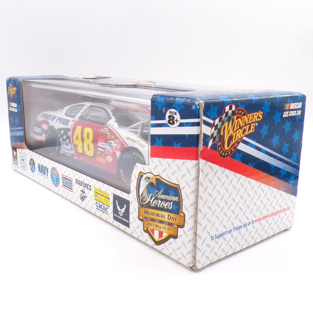 2007 Jimmie Johnson #48 Lowes 1/24 American Heroes Memorial Day Die Cast NIB