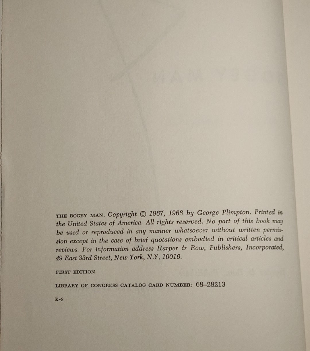 1967 The Bogey Man - The World of Big-Time Golf-George Plimpton - HC w/Dust Jacket