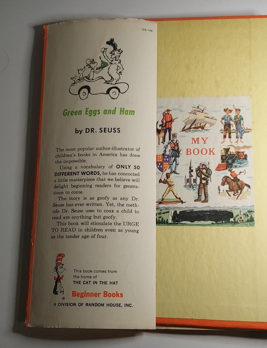 1960 Dr. Seuss Green Eggs And Ham 1st Edition B-16 with Dust Jacket 195/195
