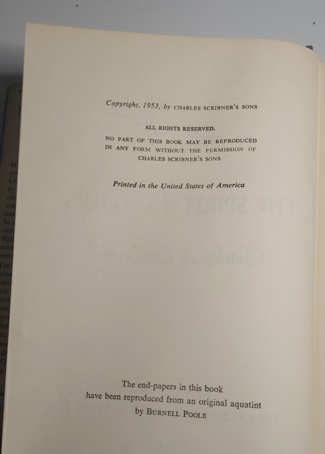The Spirit of St. Louis Charles Lindbergh 1953 Book Club Edition | Hardcover DJ