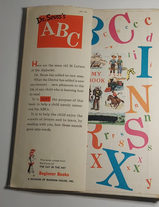 Dr. Seuss's ABC Beginner Book, 1963 1st Editon, 1st Printing Hardcover Dust Jacket - 195/195