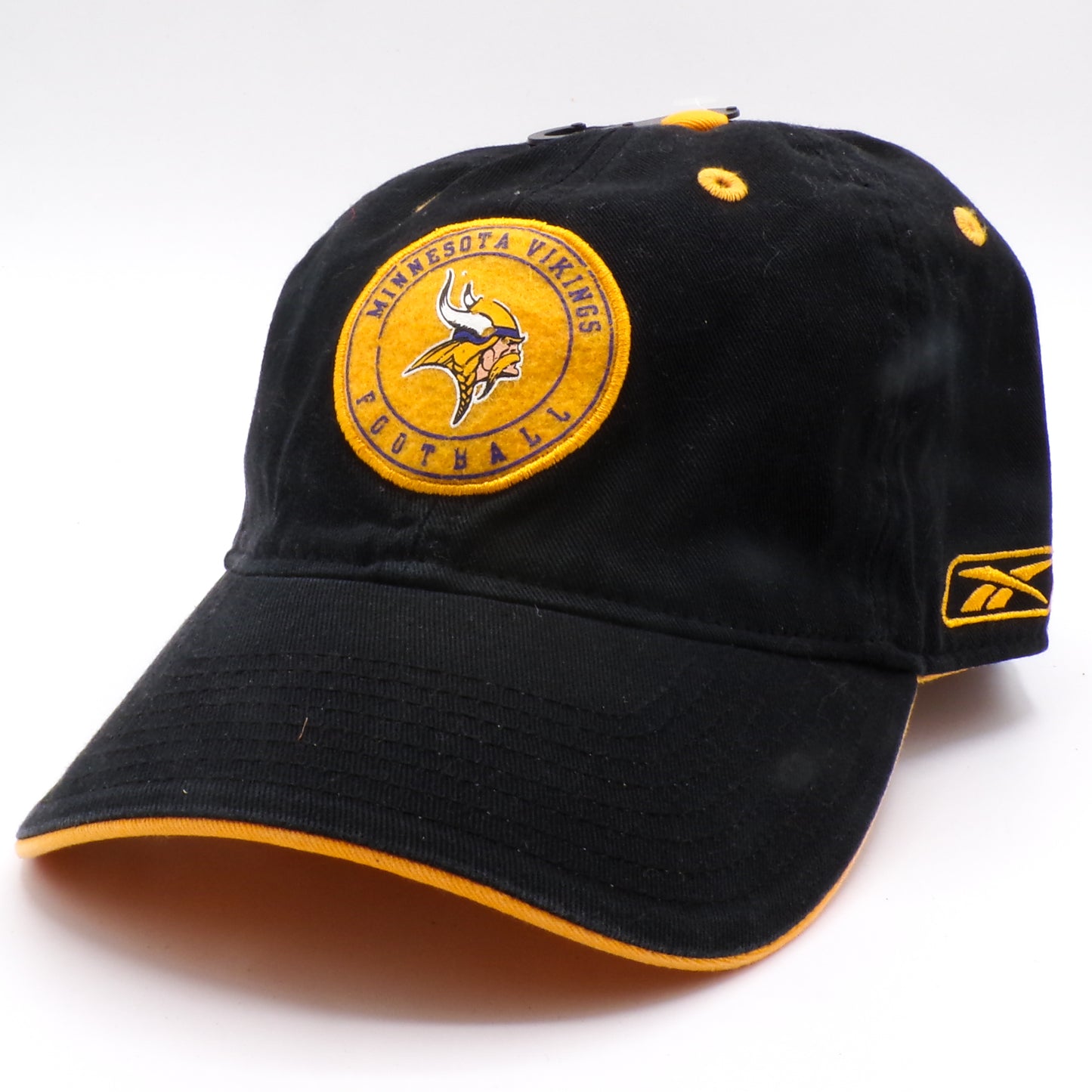 Vintage Black/Gold Reebok Minnesota Vikings Embroiderd Adjustable Baseball Hat