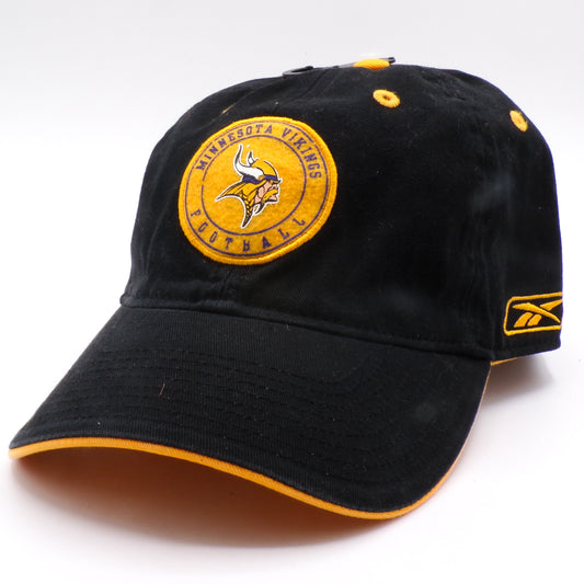 Vintage Black/Gold Reebok Minnesota Vikings Embroiderd Adjustable Baseball Hat