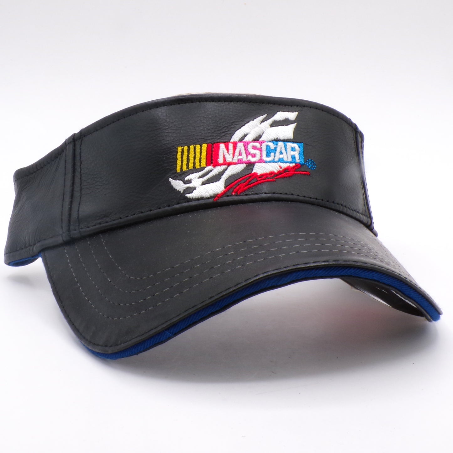 Vintage 2001 Black Leather NASCAR Adjustable Visor