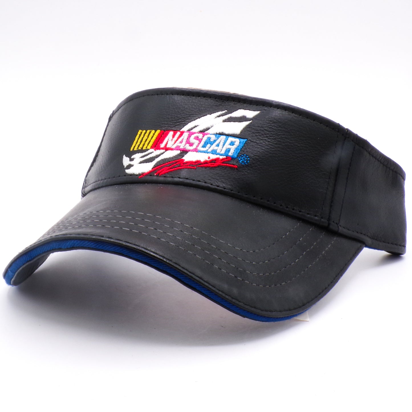 Vintage 2001 Black Leather NASCAR Adjustable Visor