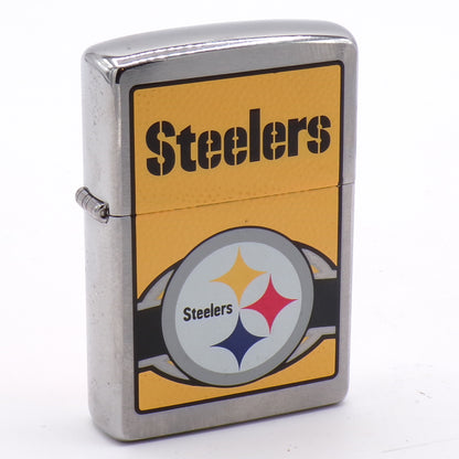 Brushed Chrome Pittsburgh Steelers NFL 2009 Genuine Flip Top Zippo Lighter