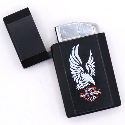 Black Ronson Jet Lite Harley Davidson Cycles Eagle Flip Top Refillable Torch Lighter