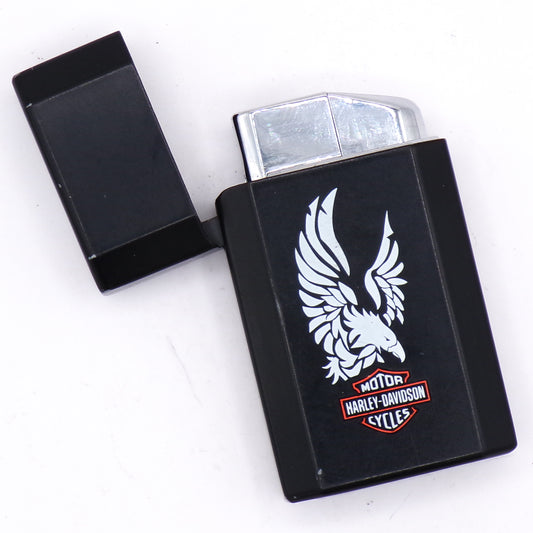 Black Ronson Jet Lite Harley Davidson Cycles Eagle Flip Top Refillable Torch Lighter