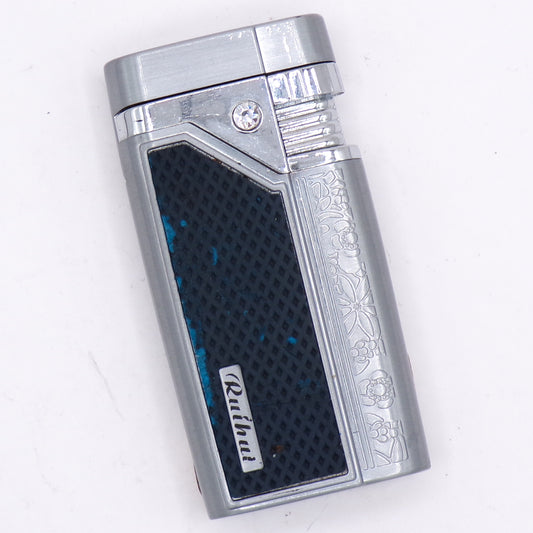 Silver Ruihui Encrusted Flip Top Refillable Torch Lighter