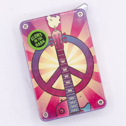 Glow In The Dark Peace/Guitar Graphic Refillable Vintage Lighter