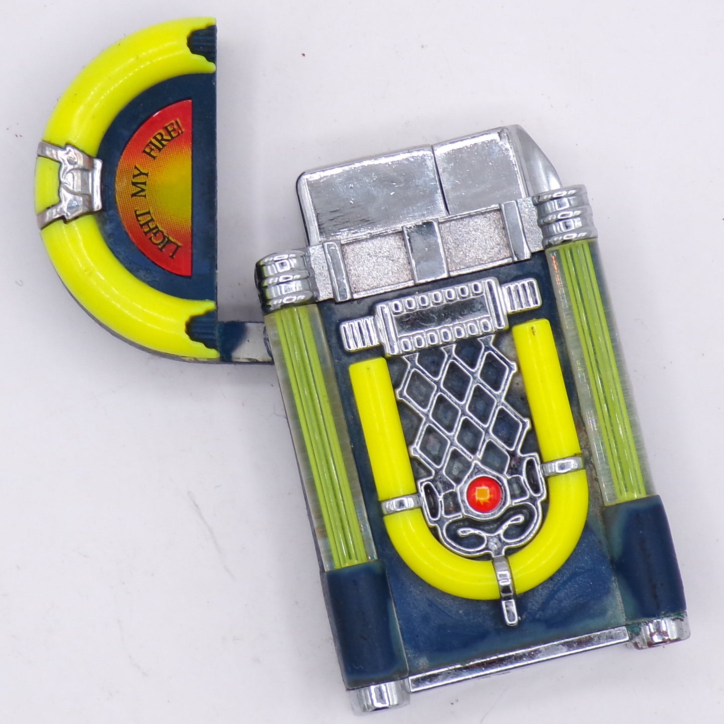 Vintage Classic Jukebox Flip Top Torch Lighter w/Green Flame