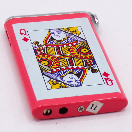 Ultra Slim Queen of Diamonds Refillable Vintage Lighter