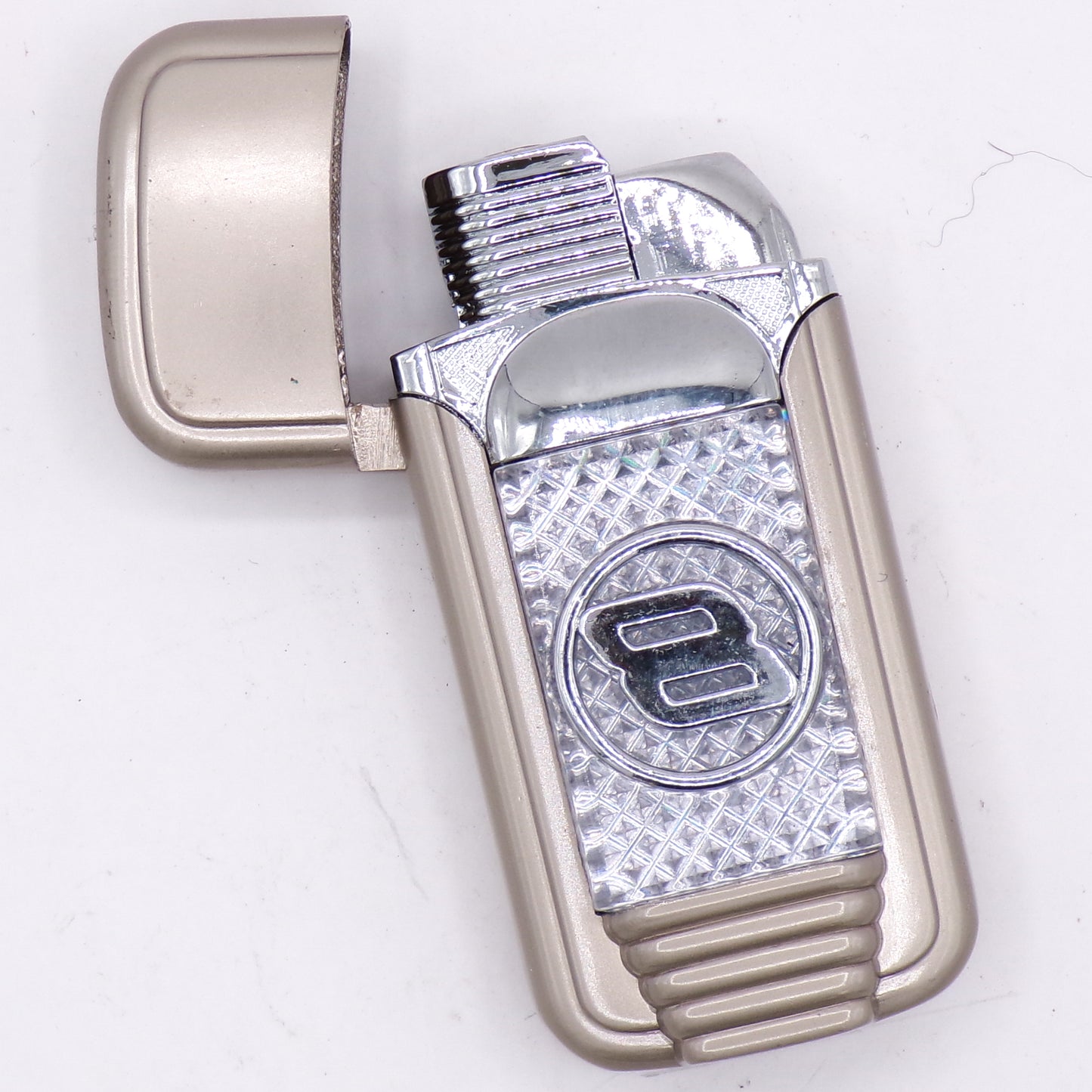 Pewter Chrome Dale Earnhardt, Jr. #8 Refillable Vintage Green Flame Torch Lighter