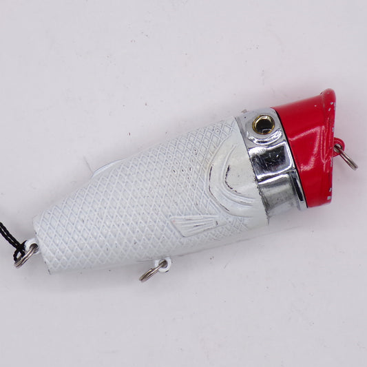 White/Red Fishing Lure Replica Flip Top Torch Lighter w/Graphic Cap