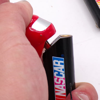 Red NASCAR Helmet Refillable Torch Lighter w/Green Flame