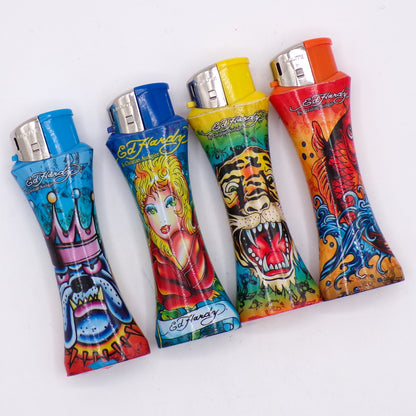 Set of Four Vintage Ed Hardy by Christian Audigier Refillable Lighters