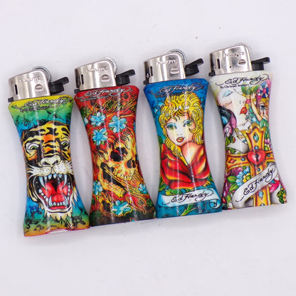 Set of Four Vintage Mini Ed Hardy Refillable Lighters
