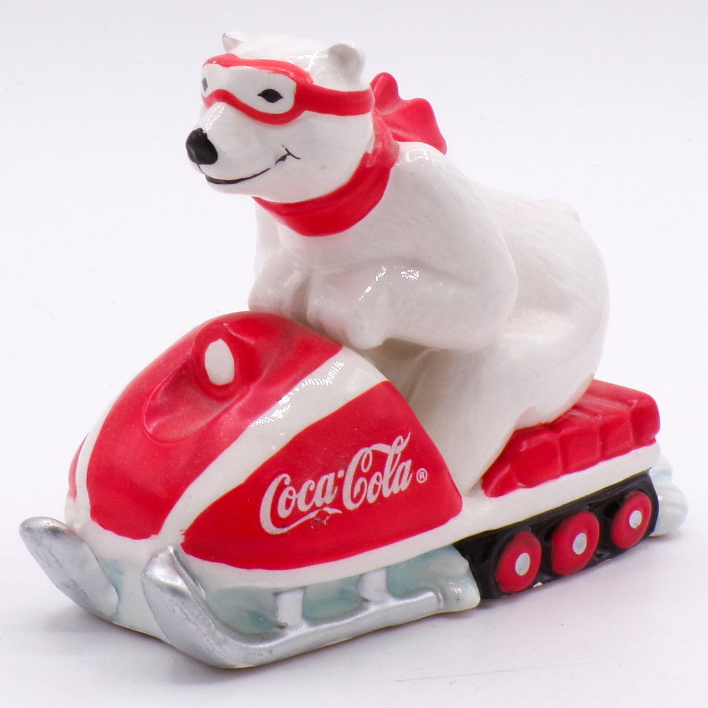 Vintage 1995 Enesco Coca-Cola Snowmobile Polar Bear Figurine