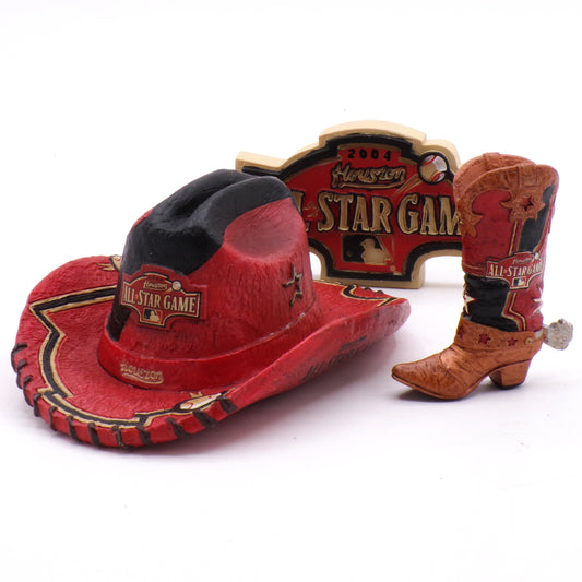 Vintage 2004 Houston All-Star Game Hat, Boot + Magnet Collectible Pack