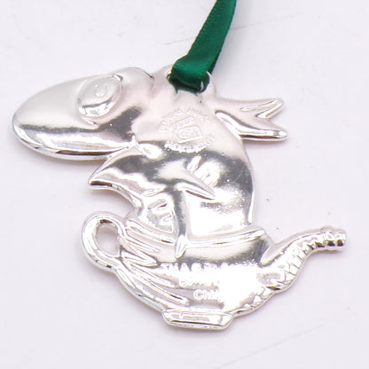 2004 The Cat In the Hat Silver Plated 'The Fish in a Dish' Collectible Ornament