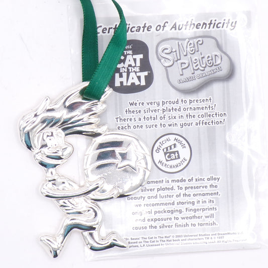 2004 The Cat In the Hat Silver Plated 'Thing 1 Having A Ball' Collectible Ornament