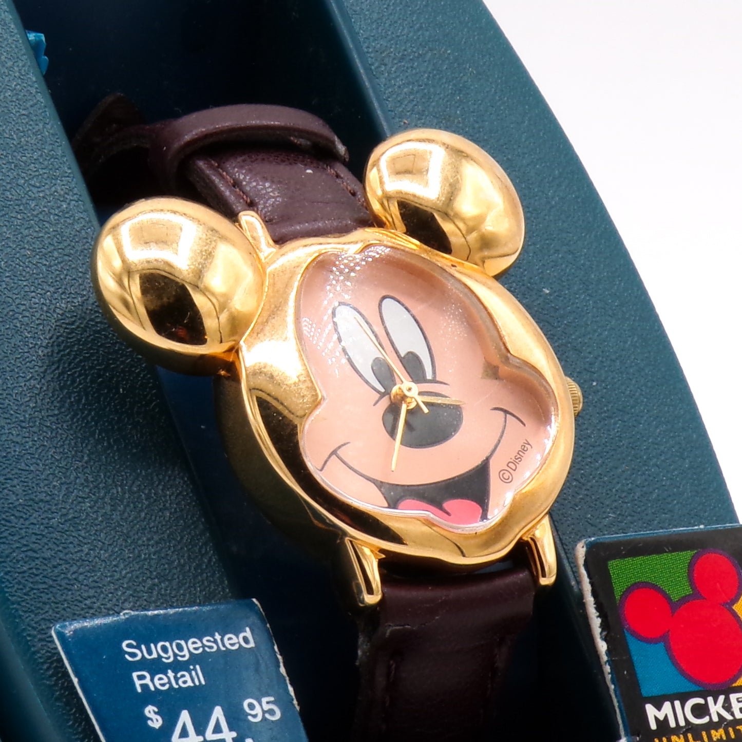 Vintage Lorus Gold Mickey Mouse Glow in the Dark Lumibrite Wrist Watch - New