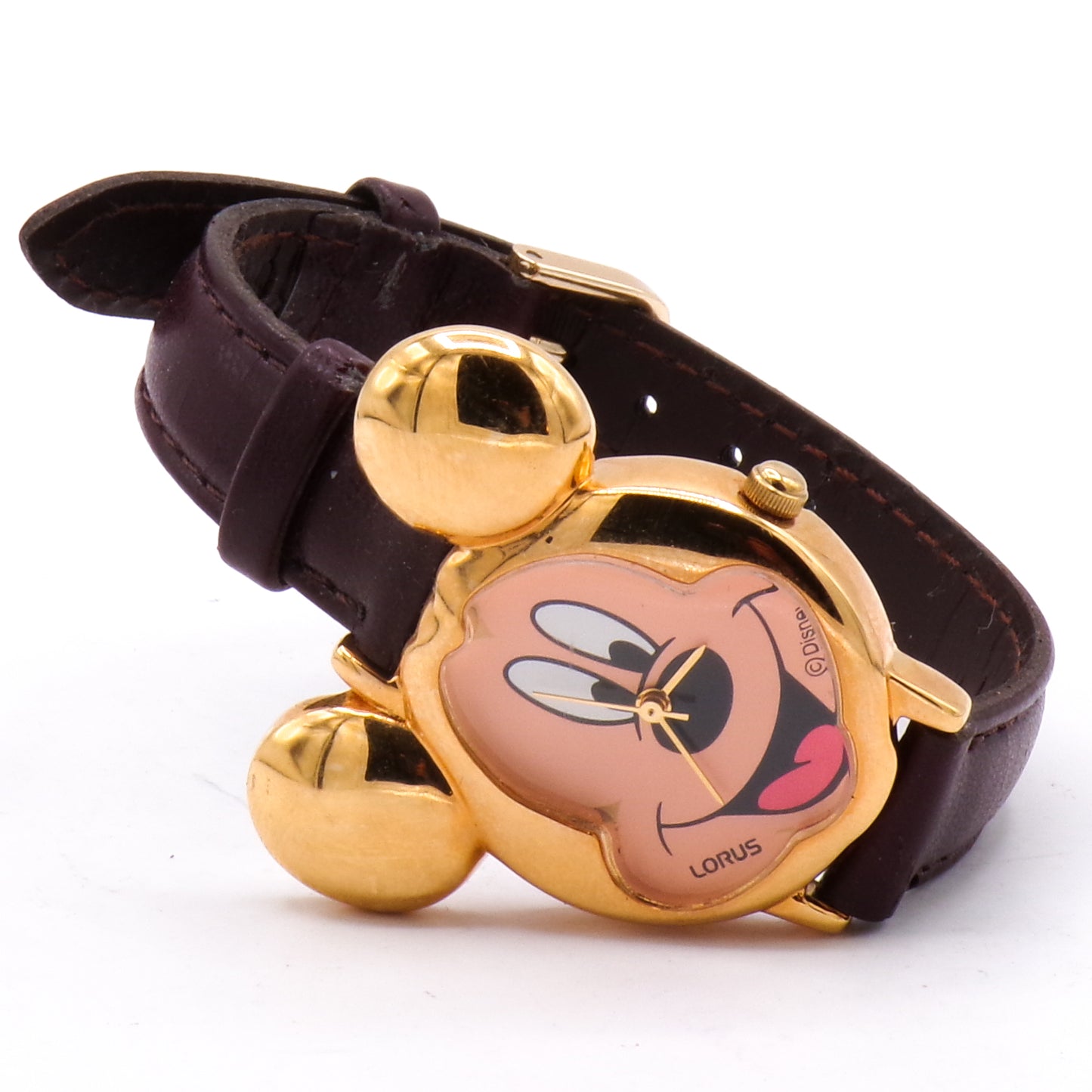 Vintage Lorus Gold Mickey Mouse Glow in the Dark Lumibrite Wrist Watch - New