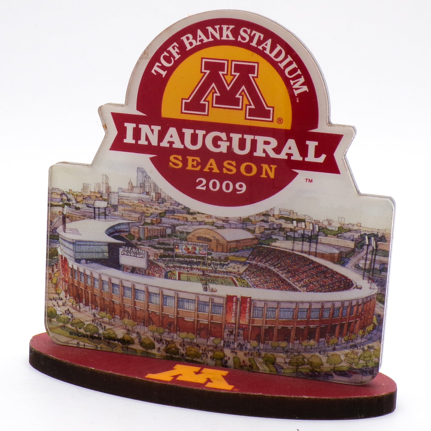 4" 2009 TCF Bank Stadium Minnesota Gophers Inaugural Season Artwork w/Stand