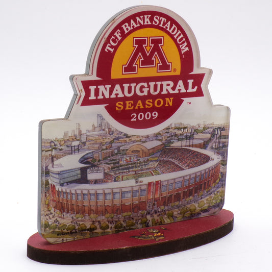 4" 2009 TCF Bank Stadium Minnesota Gophers Inaugural Season Artwork w/Stand