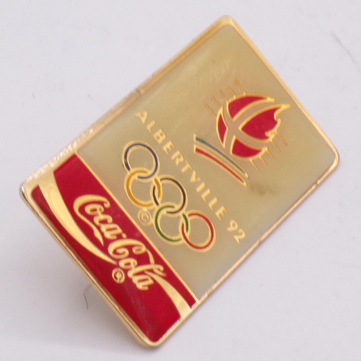 1992 Albertville Winter Olympic Coca-Cola Lapel Hat Pin Olympics XVI