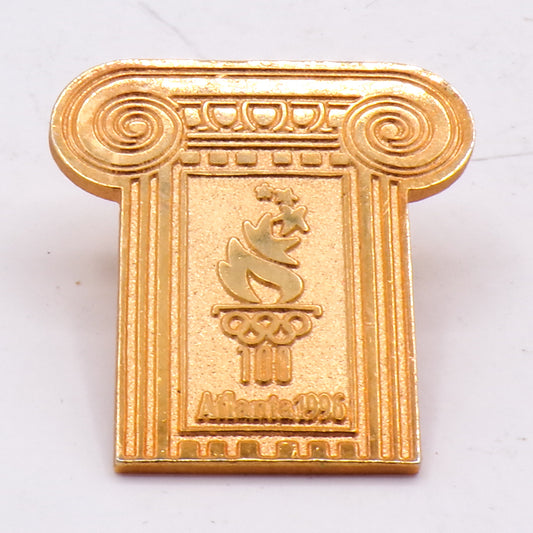 1996 Atlanta 100 Years Olympics Torch + Column Aminco Gold Lapel Hat Pin