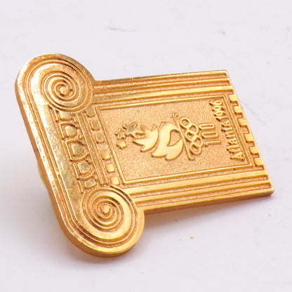 1996 Atlanta 100 Years Olympics Torch + Column Aminco Gold Lapel Hat Pin