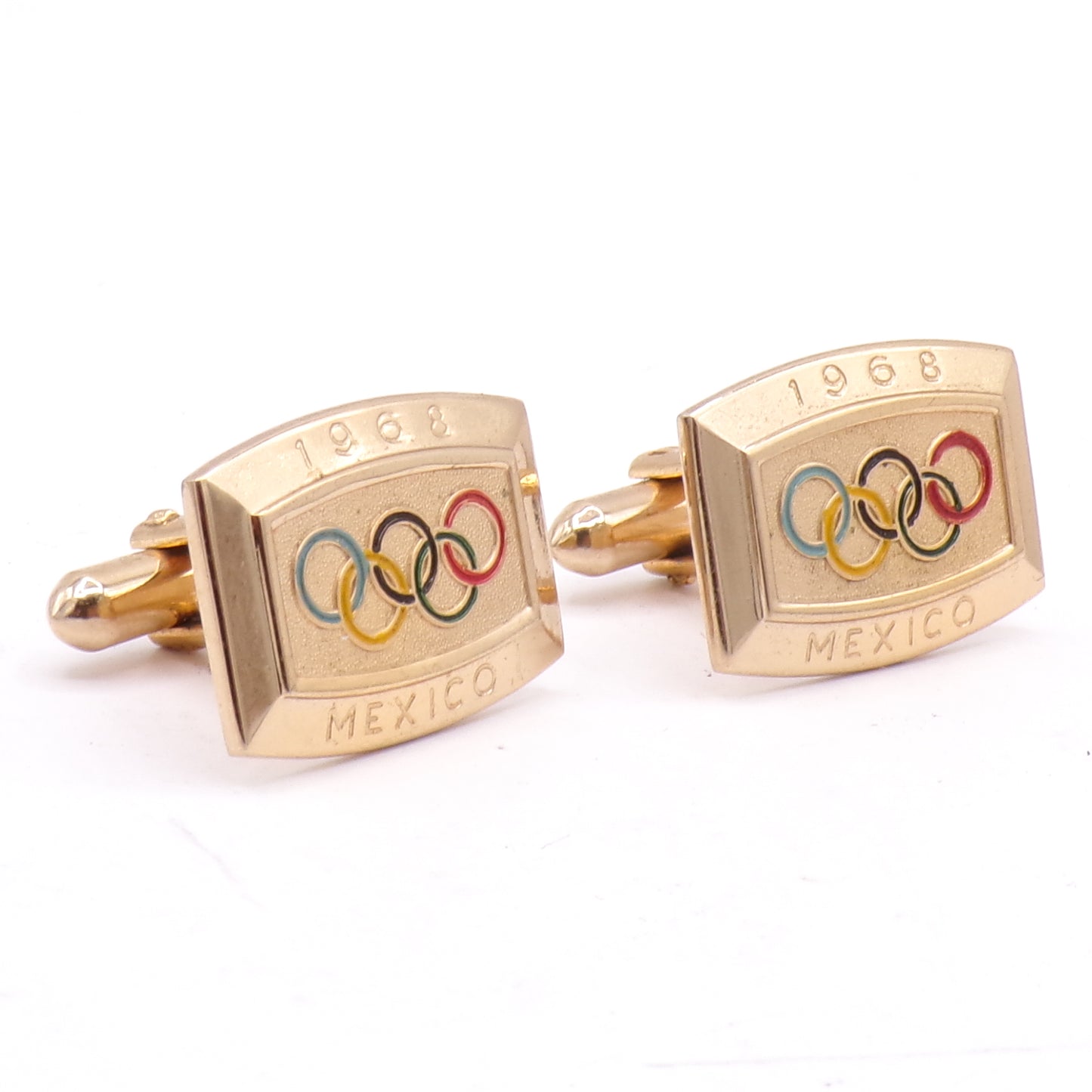 Set of 1968 Mexico XIX Olympics Hickok USA Gold Plated Cuff Links