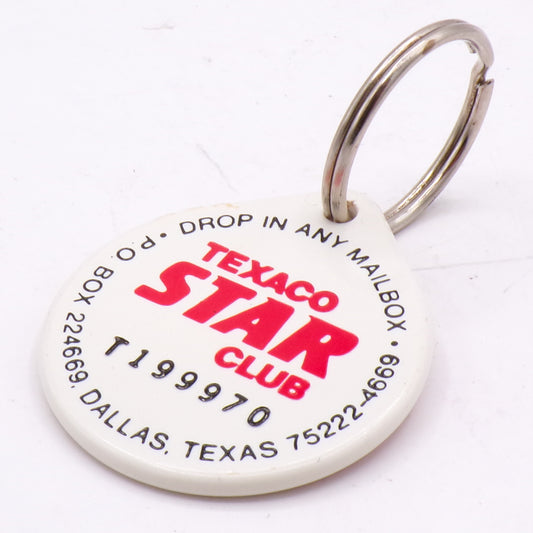 Vintage Texaco Gas Station Star Club Keychain w/Ring