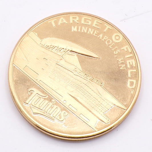 2010 MN Twins Target Field Inaugural Season 24kt Flash Gold 1 oz. Medallion Coin
