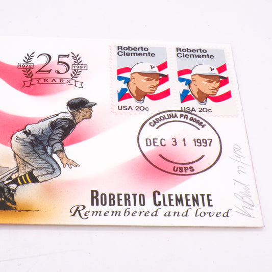 1997 Roberto Clemente Kendal Bevil Sports Catchet Hand Painted Signed #/450
