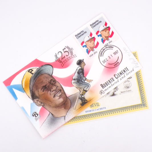 1997 Roberto Clemente Kendal Bevil Sports Catchet Hand Painted Signed #/450